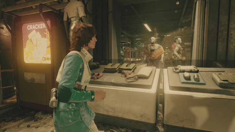 The player explores a city in Starfield