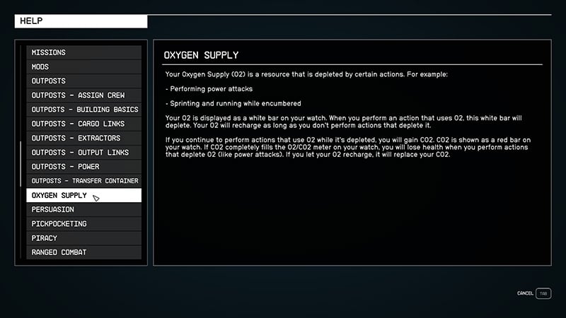 Starfield O2 CO2 Explanation Image