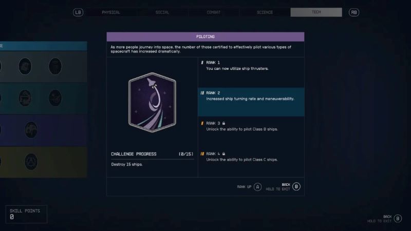 Starfield piloting skill tree