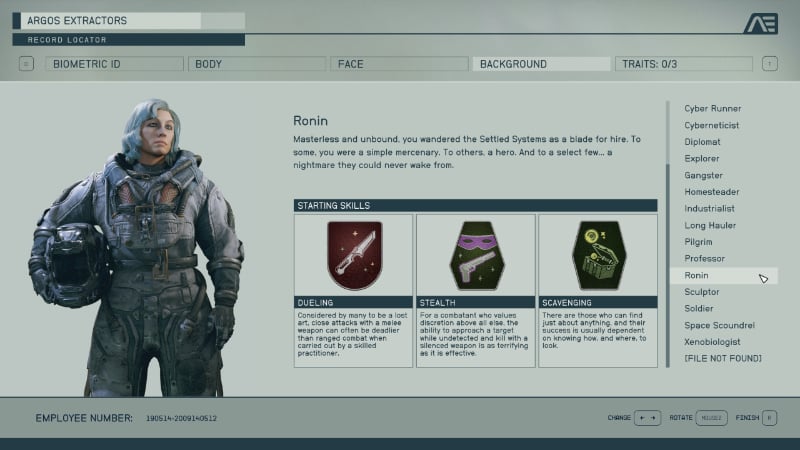 The Ronin Background in Starfield