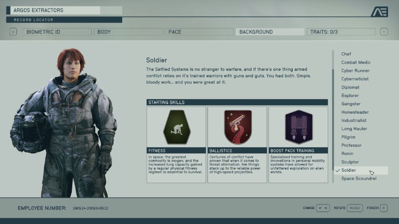 The Soldier Background in Bethesda's new sci-fi RPG