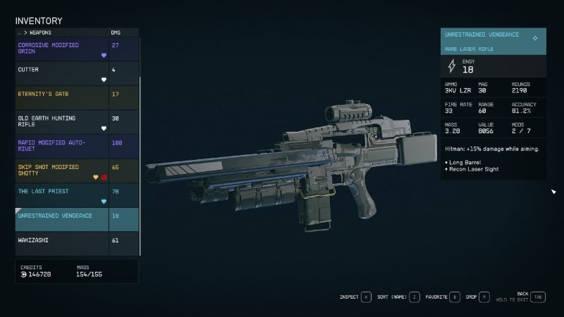 The Vengeance, a modded weapon from Bethesda's new sci-fi RPG