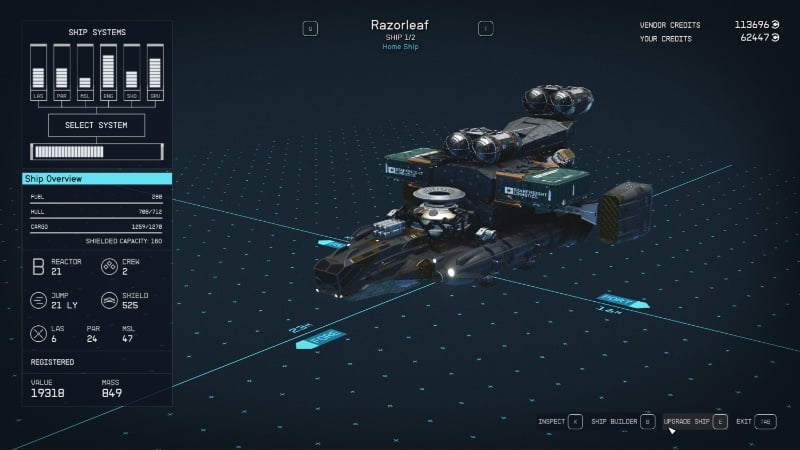 Starfield ship buidling guide Razorleaf