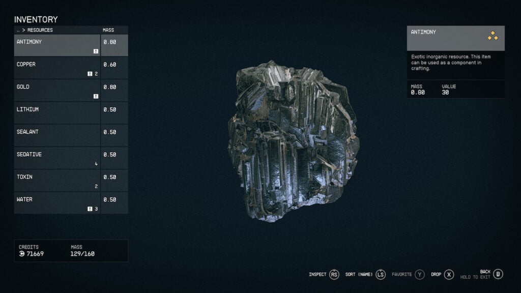 Where to Farm Antimony in Starfield Where to Farm Antimony in Starfield