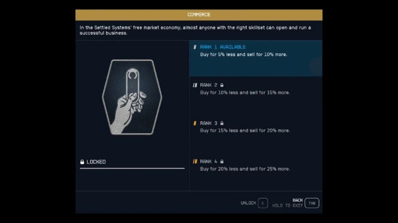 Starfield: Best Social Skills: Commerce