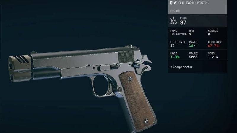 M1911 Old Earth Pistol in Starfield