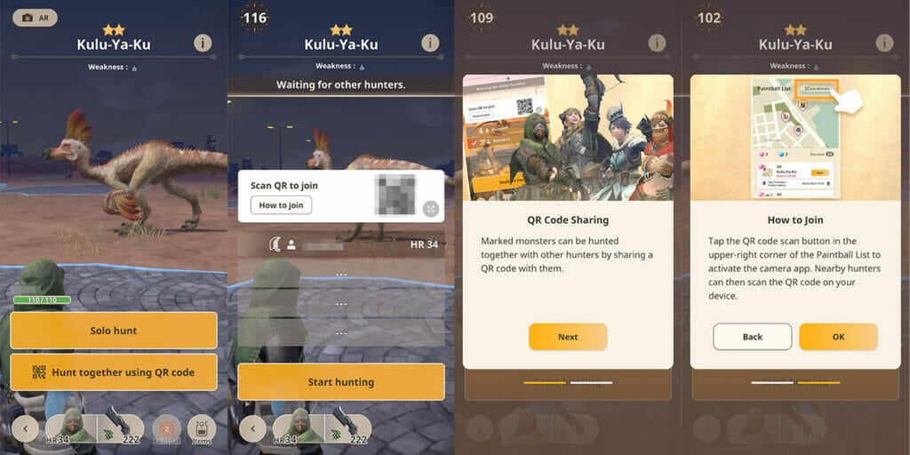 Hunt Together Using a Monster Hunter Now QR Code