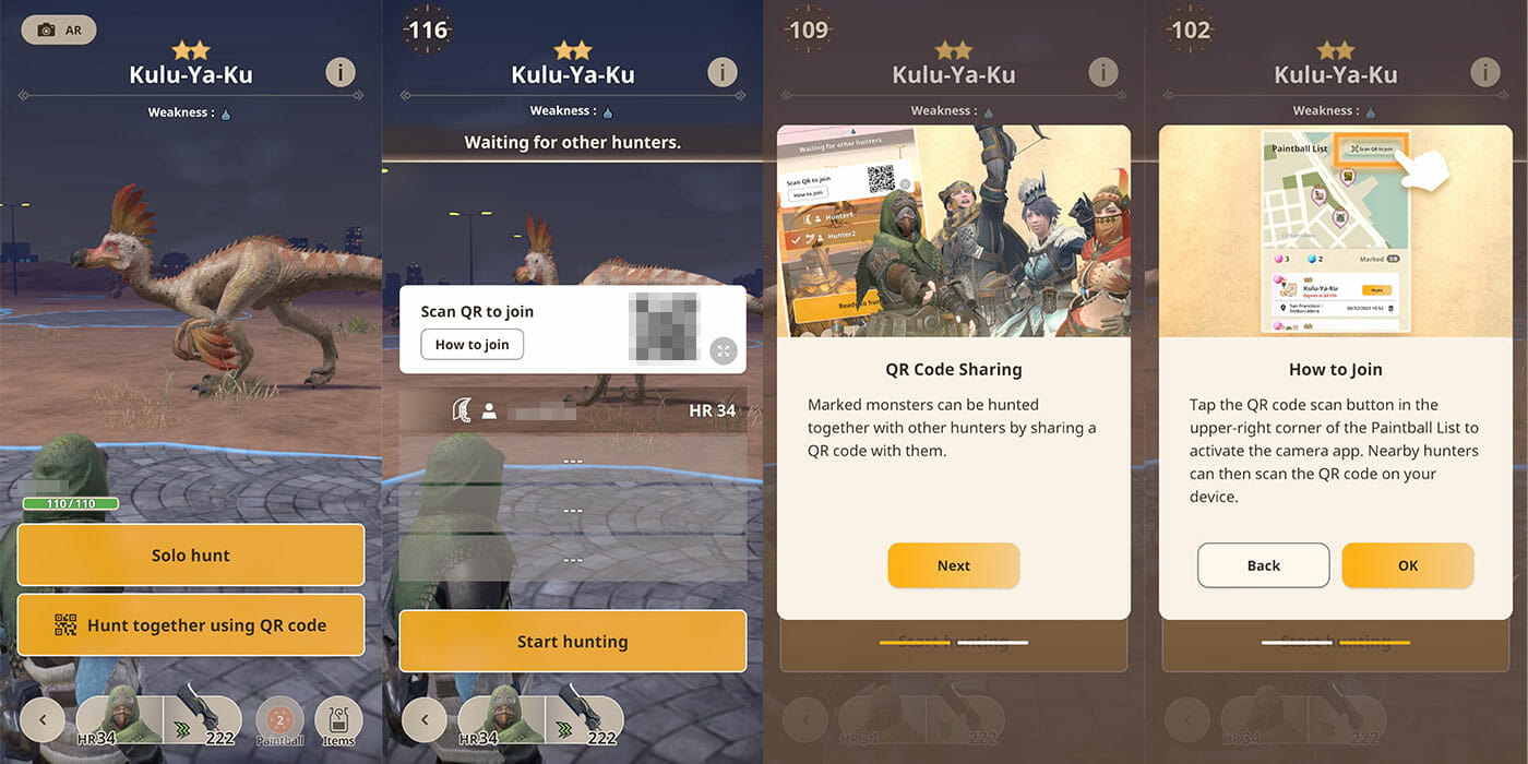Hunt Together Using a Monster Hunter Now QR Code