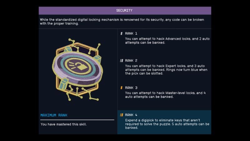 Starfield: Best Tech Skills: Security