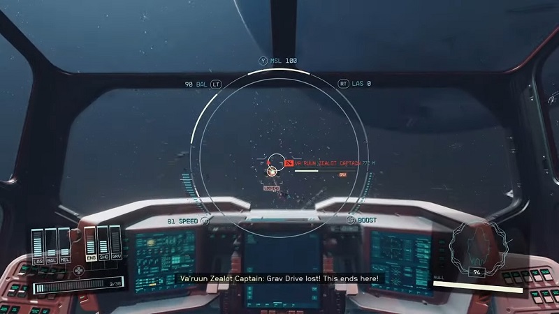 Fighting Zealot Captain in Starfield Divided Loyalties