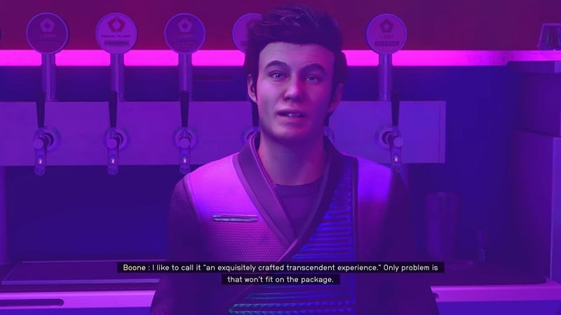 Speaking with Bartender in the Lounge