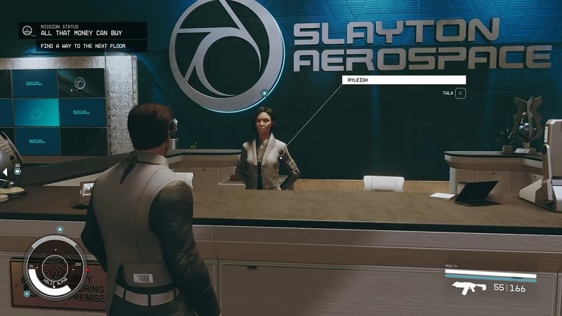 Going to Slyton Aerospace in All That Money Can Buy Quest