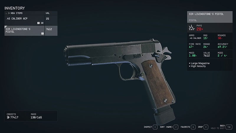 All Unique Pistols in Starfield
