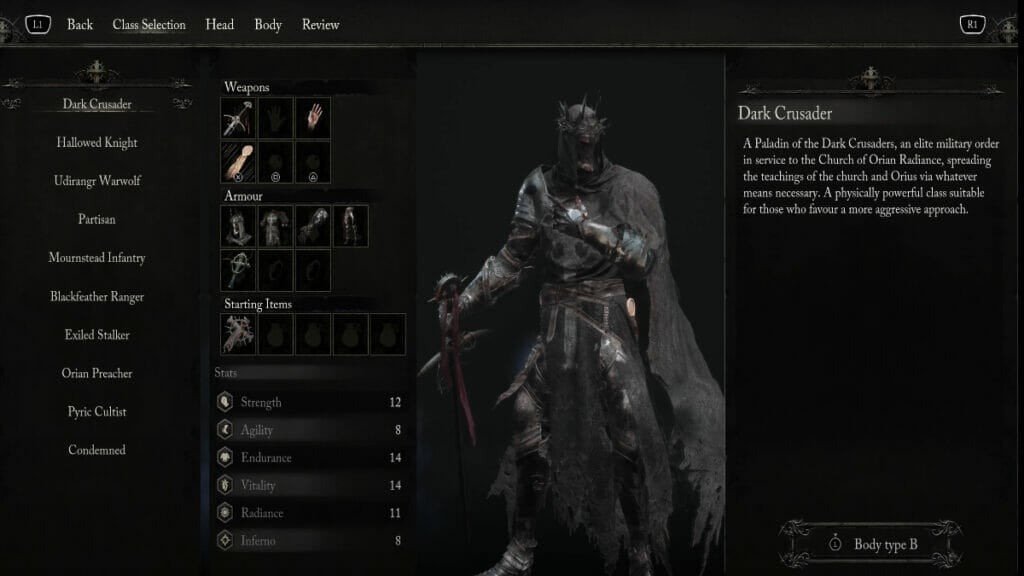 Dark Crusader Class Lords of the Fallen