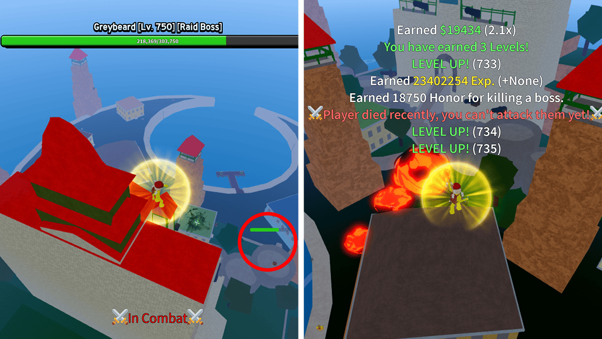 Defeating Greybeard in Roblox Blox Fruits