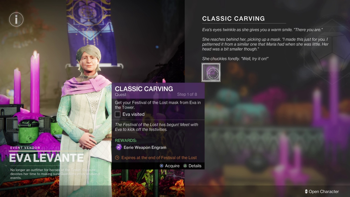 Destiny 2 Festival of the Lost Quest 