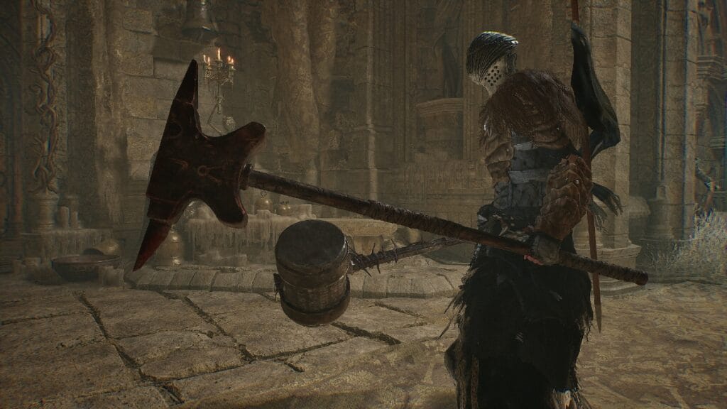 Lords of the Fallen Best Strength Weapons The Lampbearer posing with two Strength weapons in Lords of the Fallen
