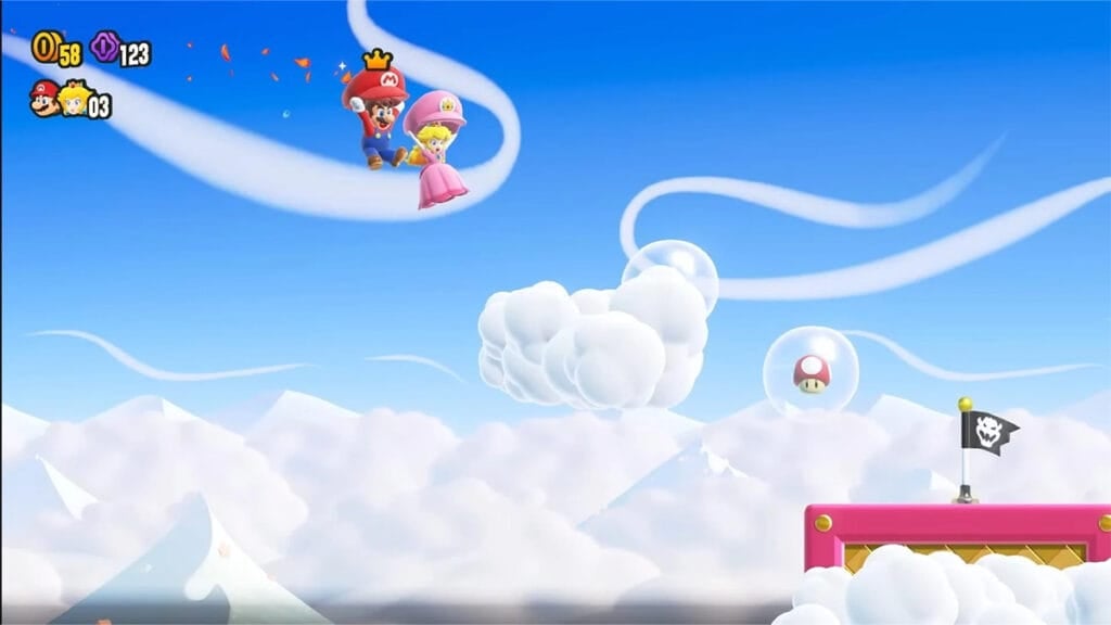 Parachuting in Super Mario Wonder leads to an exploit.
