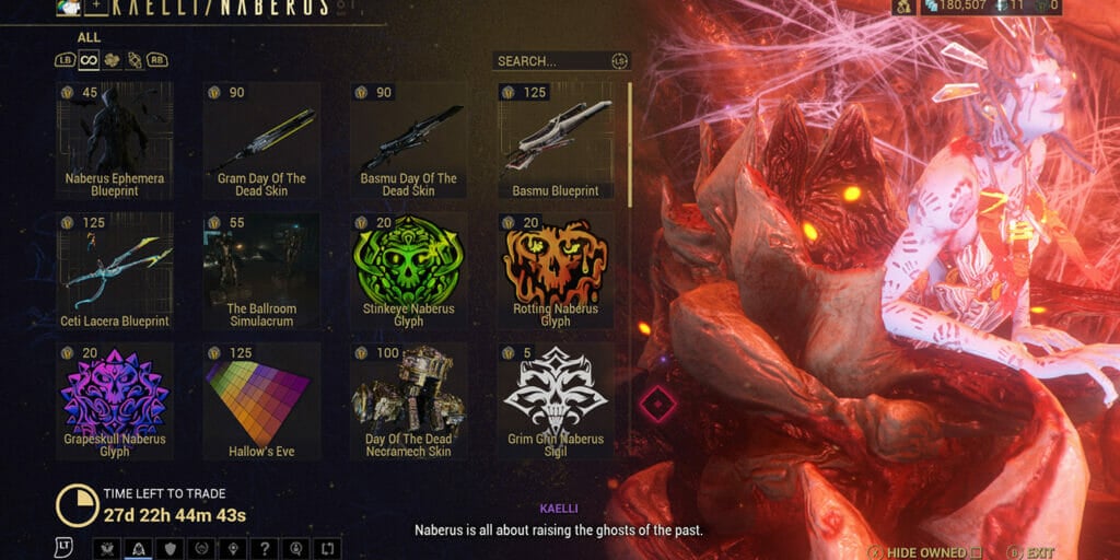 Warframe Nights of Naberus 2023 rewards