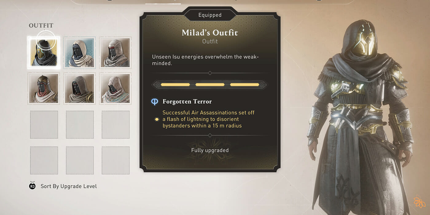 Milad's Outfit comes with the "Forgotten Terror" perk in Assassin's Creed Mirage.