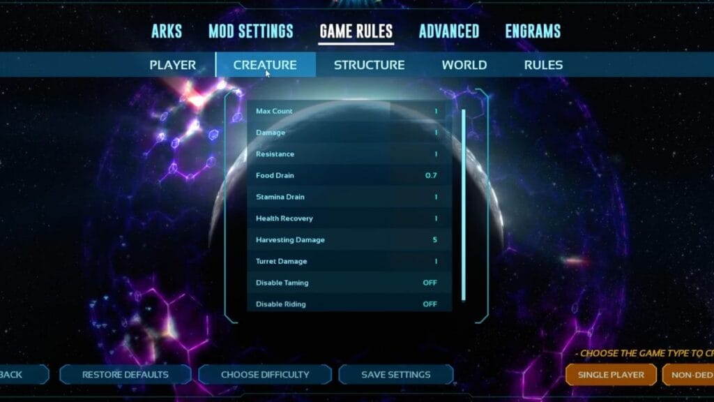 Ark Survival Ascended: Game Rules - Creature
