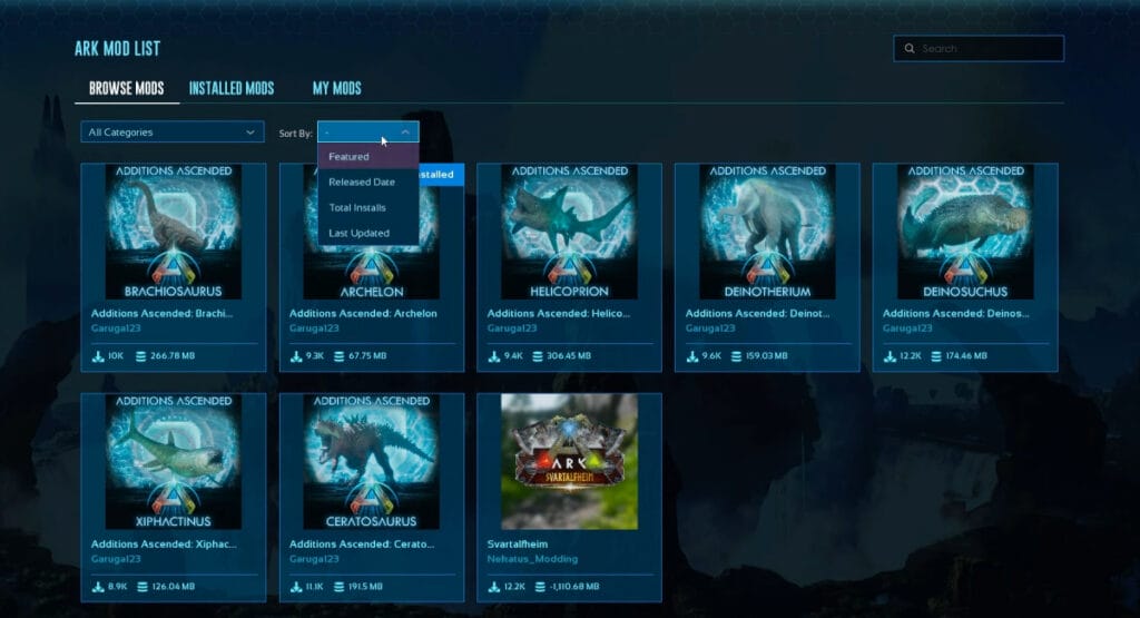 how to install mods ark survival ascended