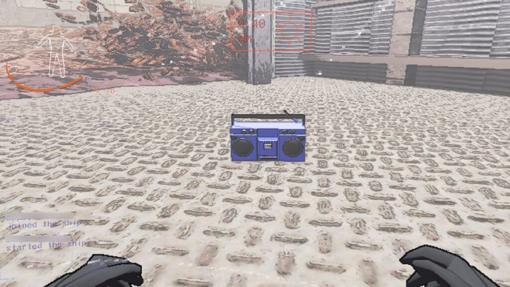 How to Use the Boombox in Lethal Company A boombox sits on the floor in Lethal Company