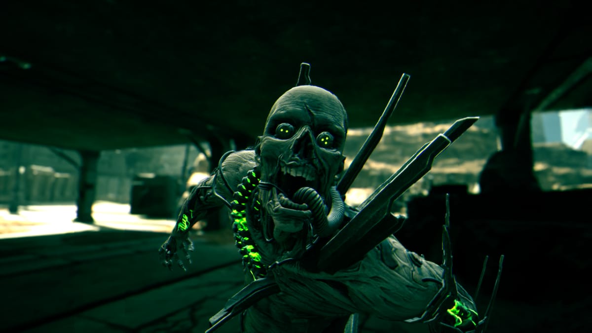 An enemy gets up in Jack's face in Ghostrunner 2