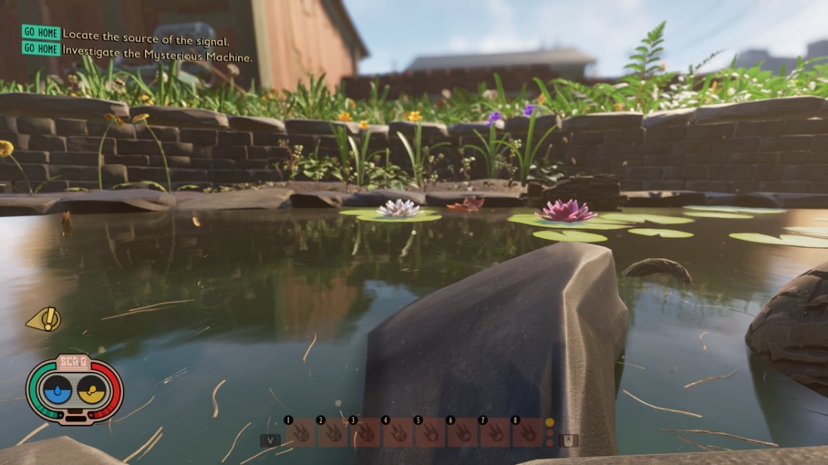 The Pond surface as one of the best base locations in Grounded