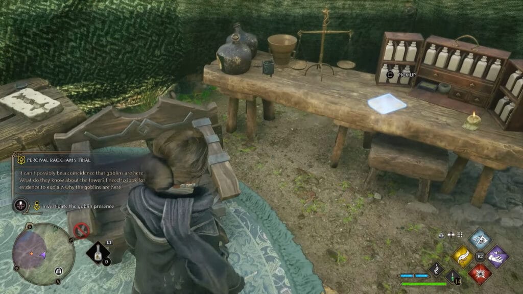 A letter sitting on a table in the Harry Potter game by Warner Bros. Games