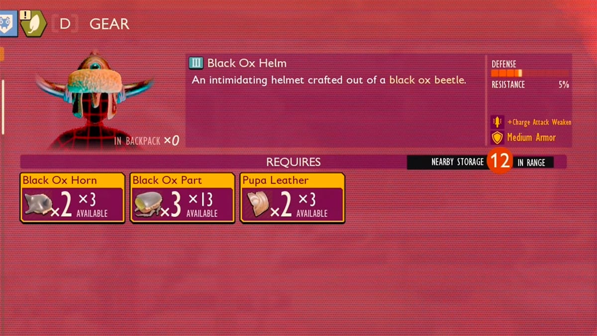 How To Unlock the Black Ox Armor Recipe