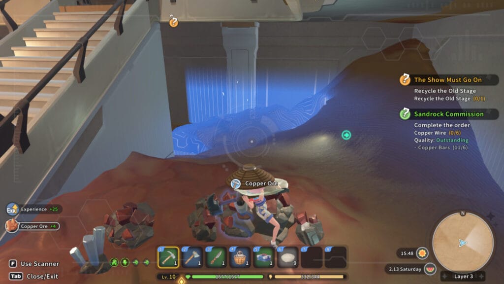 The main character mining in Pathea Games's new crafting sim