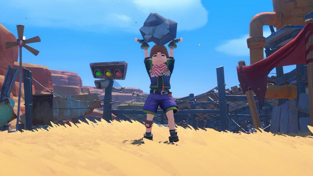 How To Get Iron Ore in My Time at Sandrock Holding up Iron Ore in My Time at Sandrock.