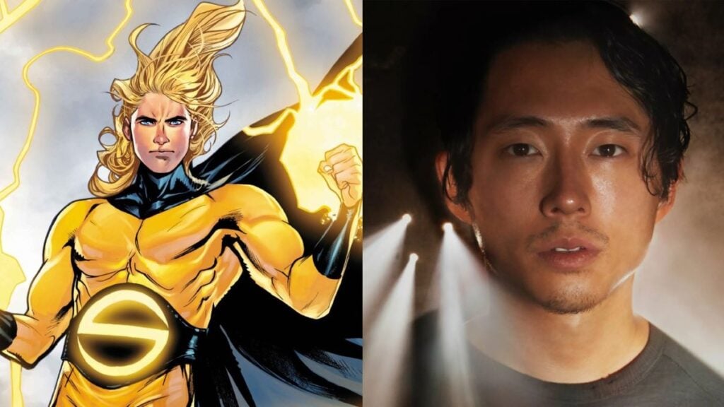 Steven Yeun’s Rumored Marvel Character Might Be the Strongest Hero in the MCU Steven Yeun next to Sentry from Marvel Comics