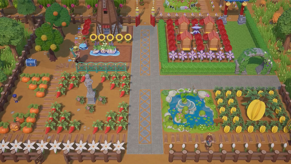 Gardens containing summer crops in Coral Island