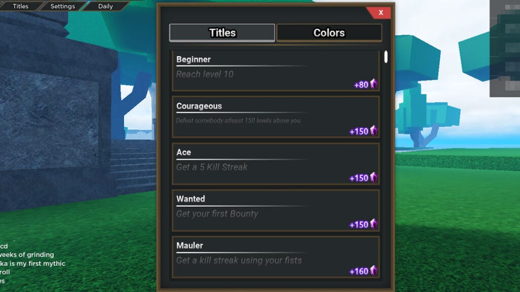 Obtain At Least 30 Different Titles to Awaken Dragon V2 in Fruit Battlegrounds