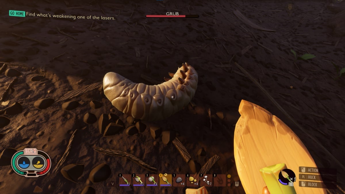 How to get grub hide in Grounded by killing grubs