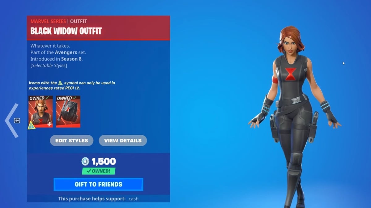 OG Black Widow in Fortnite