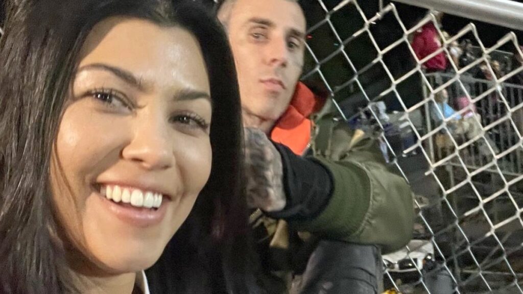 Kourtney Kardashian Shares First Baby Photos Of Son Rocky Kourtney Kardashian and Travis Barker smiling