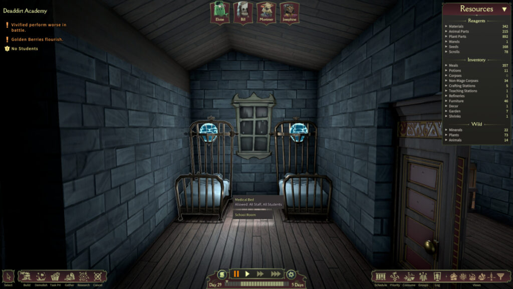 Two empty Medical Beds in Mind Over Magic