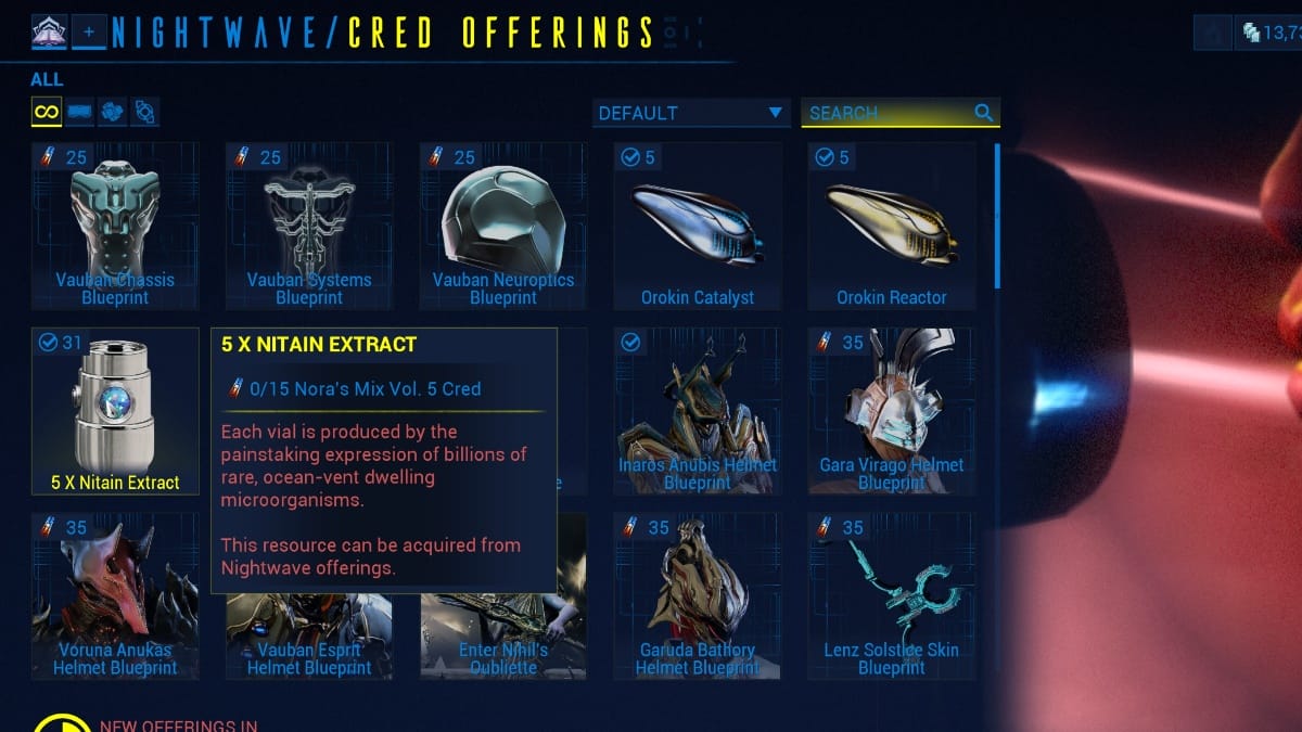 Store for Nitain Extract in Warframe