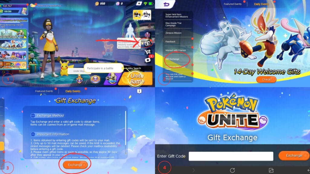 free codes pokemon unite