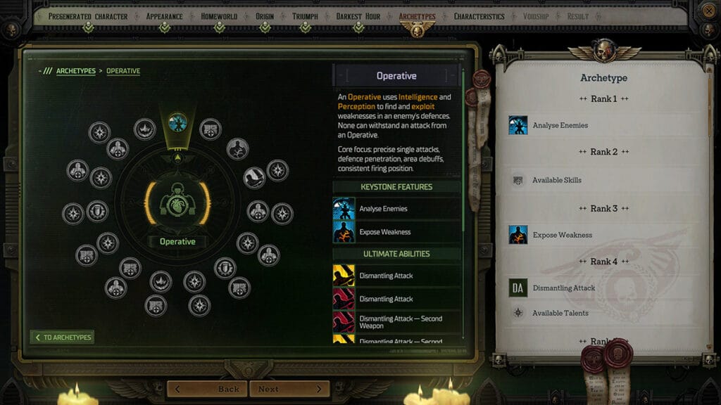 Warhammer 40K Rogue Trader Operative Skills