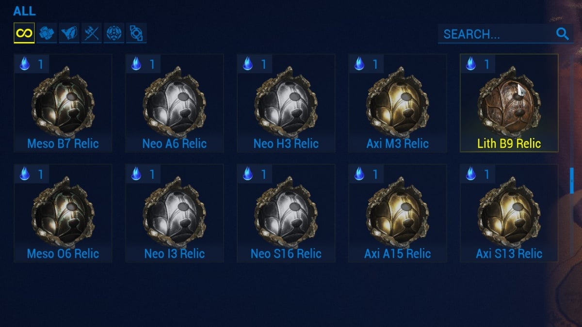 Warframe Prime Resurgence relics