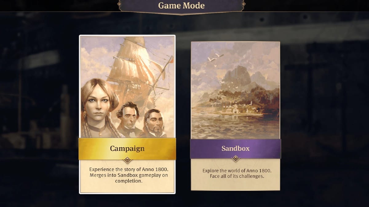 Anno 1800 campaign or sandbox choice