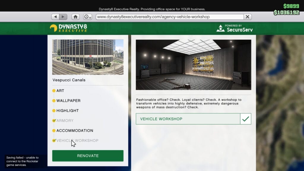 Vehicle Workshop Upgrade