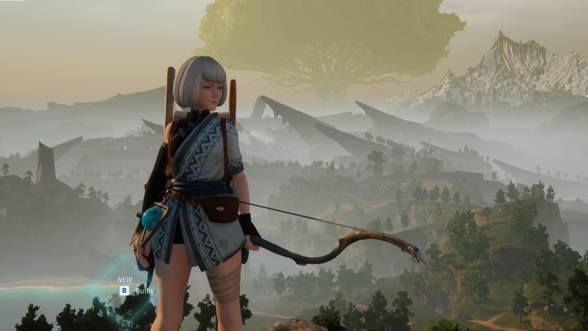 A distant view of the world in Palworld