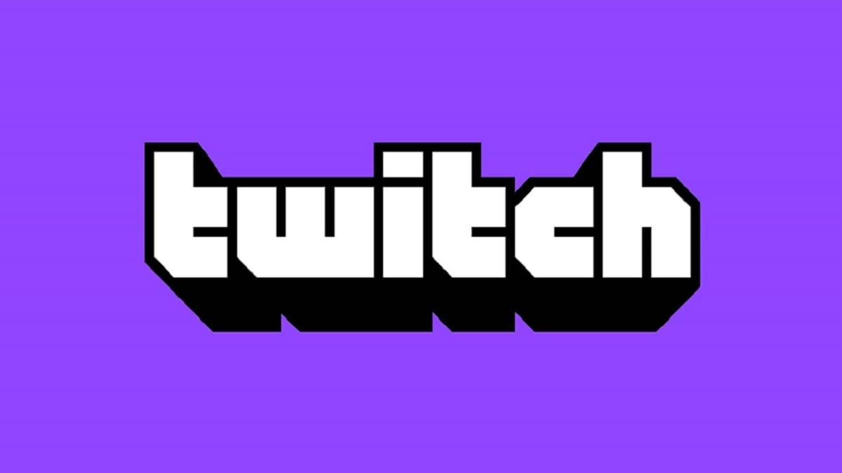 There is a shot of the Twitch logo. It is white with a purple background behind it.