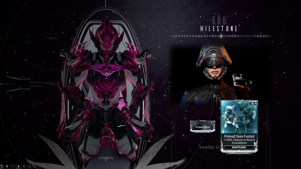 Warframe Primed Sure Footed 600-day reward