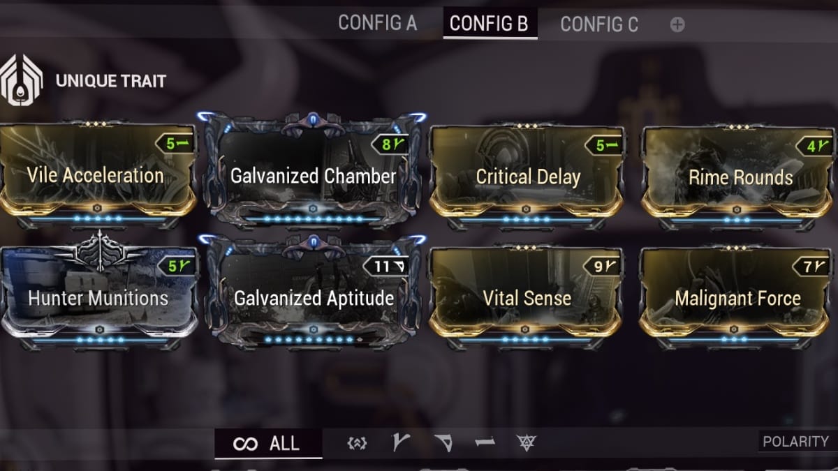 Warframe Acceltra Prime build template